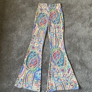 Juliet Paisley Hippie Flared Stretch Pants